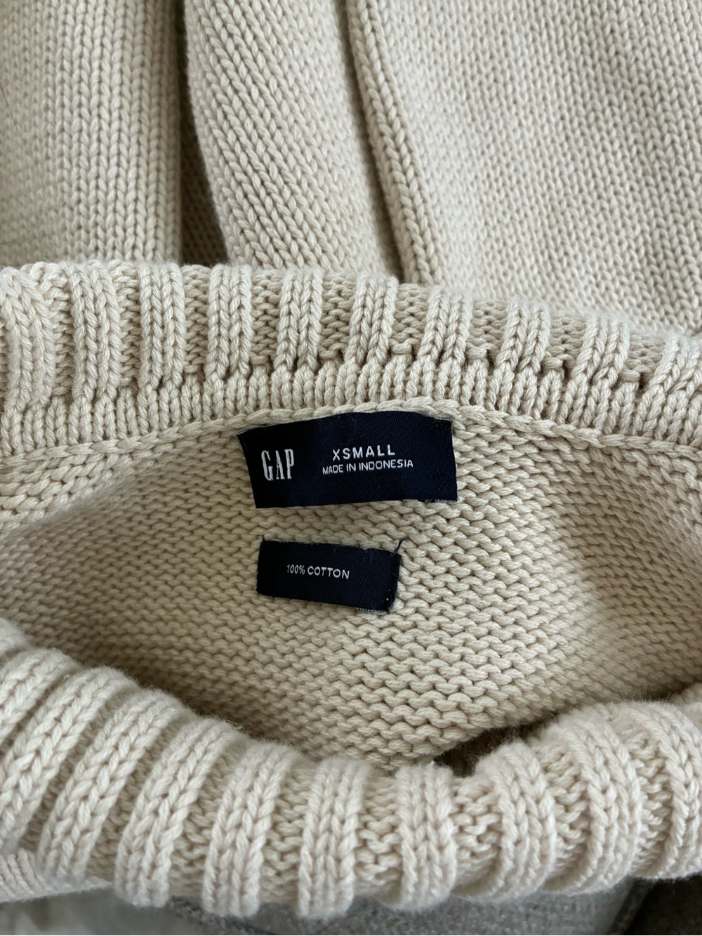 GAP 100% Cotton Oversized Mockneck Sweater in Cream - Picture 5 of 5